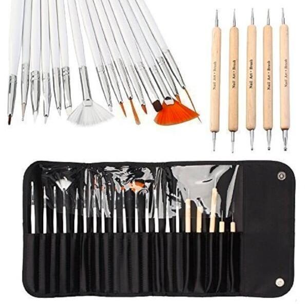 20pcs-Nail-Art Brushes-Tool-Kit-Set-on Amazon