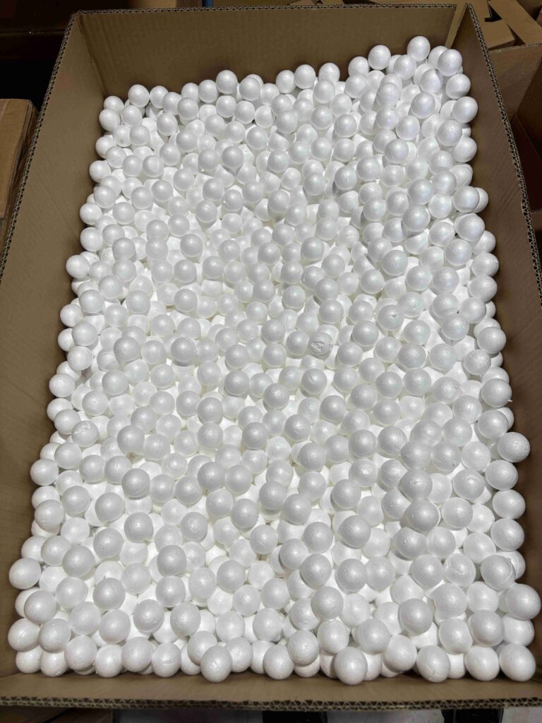 small loose foam balls to be packed into box of 100 pieces